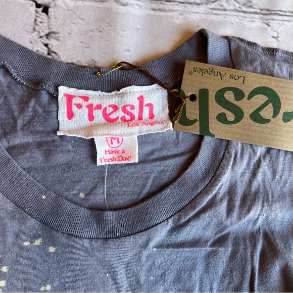 Fresh LA Y2K Stars T-shirt New NWT Medium Splattered Purple - Picture 2 of 7